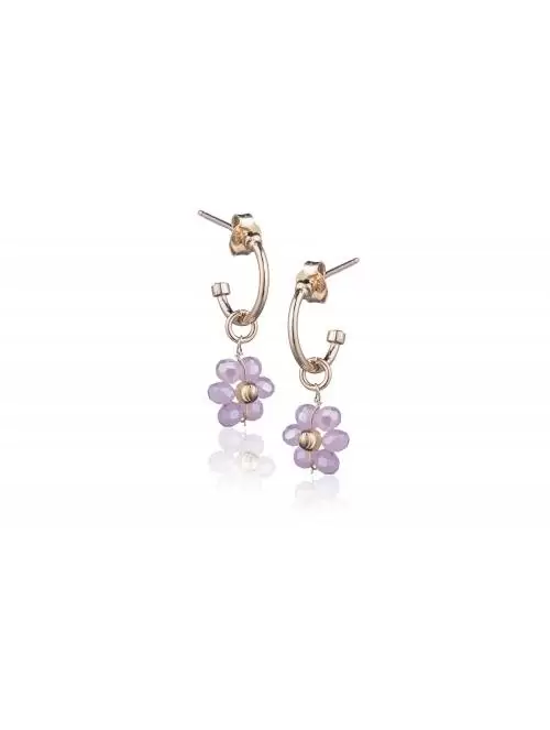 Blume Ohrringe mit Perlen