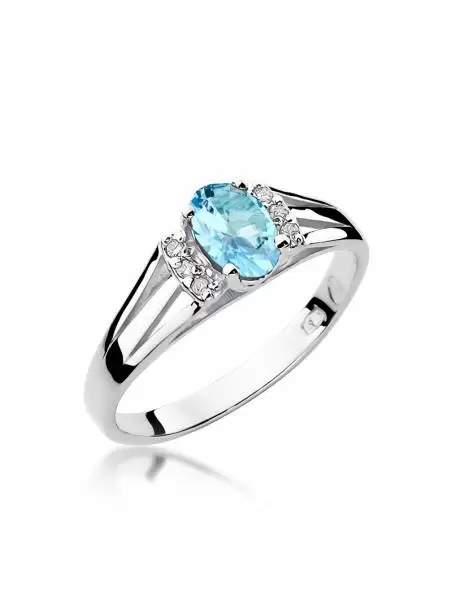 Ring Gold with Topaz with a 0.50 ct and 6 Diamonds 0.05 ct