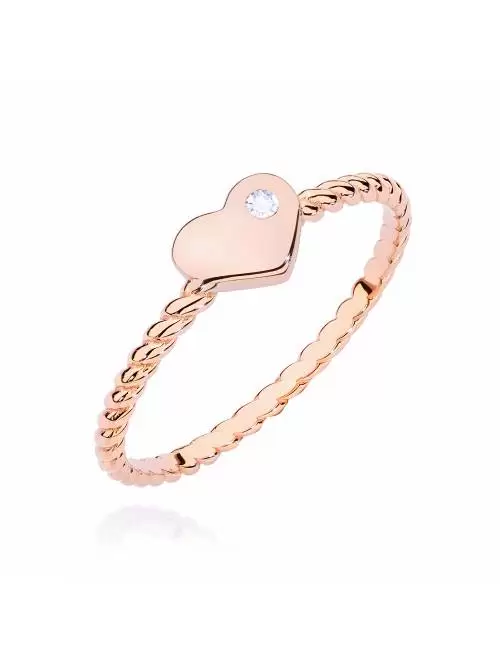 Rose Gold Heart Ring with...