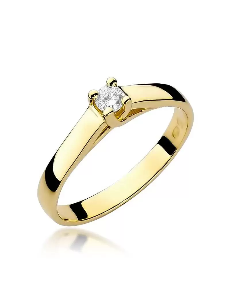 Gold ring with 0.10 ct perched Diamond