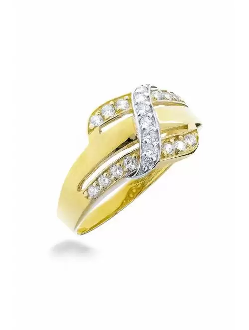 Gold ring Band with cubic...