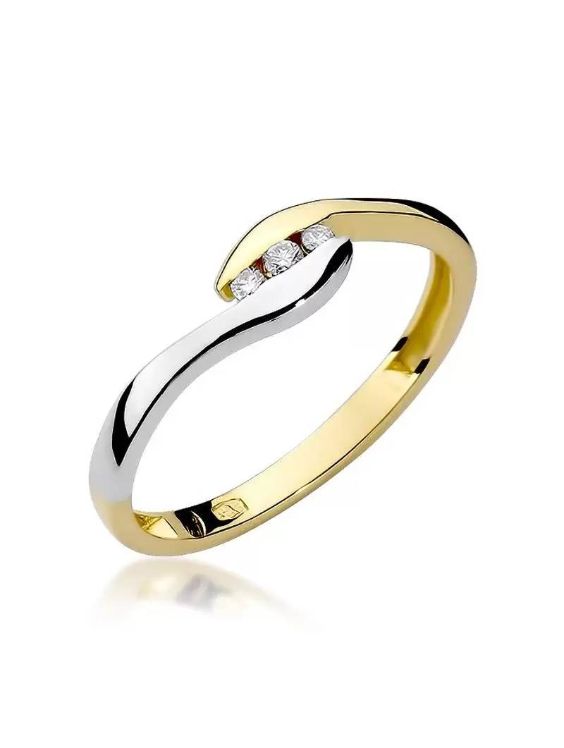 Ring Snakes In Gold with 3 Diamonds 0,05 ct