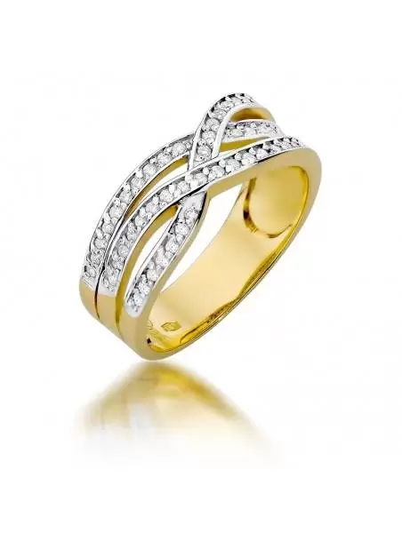 Gold ring 14kt with 53 White Diamonds