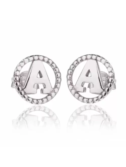Earrings with Letter A in a...