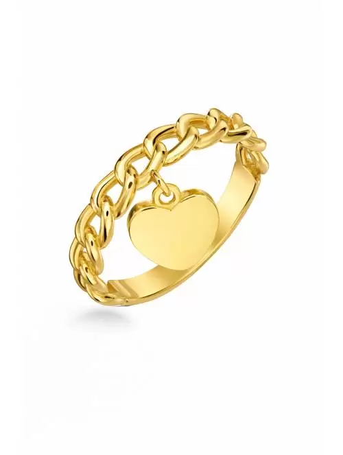 Gold Chain Ring mit Herz...