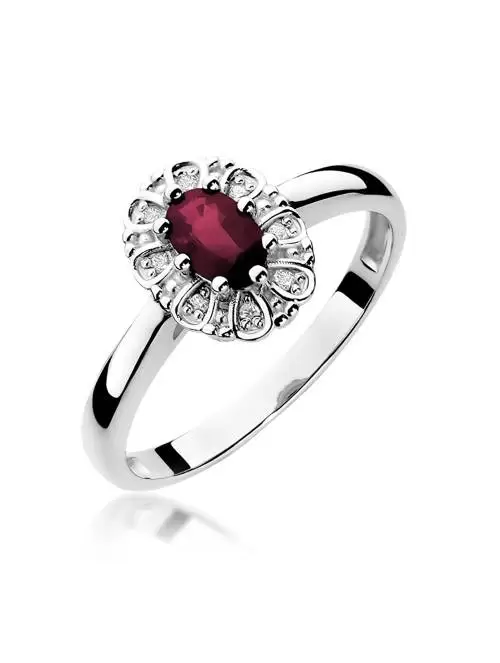 Daisy Gold Ring with Ruby...