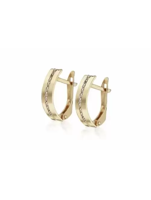 Gold earrings Curved with...