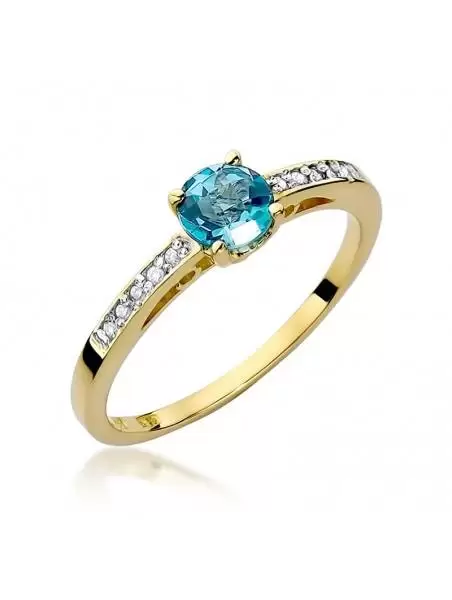 Ring Gold with Topaz with a 0.50 ct and 10 Diamonds 0.05 ct