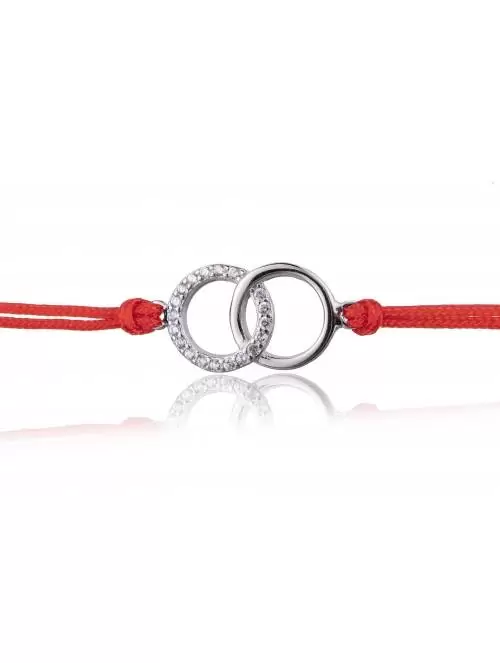Silver Rope Bracelet Red...