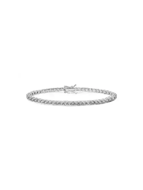 Silver Tennis Bracelet with...