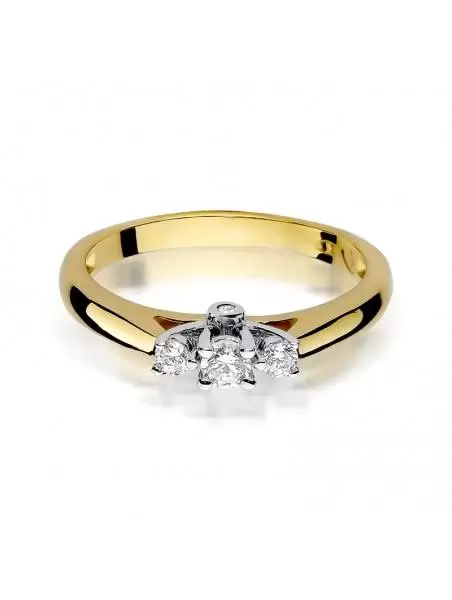 Ring Gold mit Diamant 0,10 ct und 2 Diamanten mit 0,12 ct