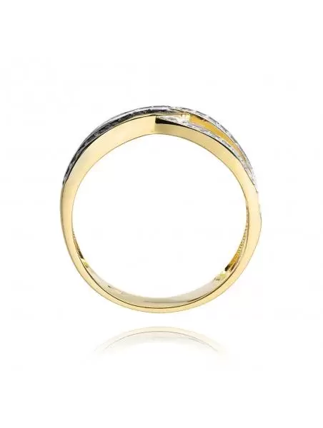 Ring In 14kt Gold with 17 Black Diamonds and 34 White Diamonds