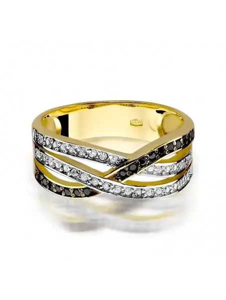 Ring In 14kt Gold mit 17 Diamanten und 34 Diamant-Weiß
