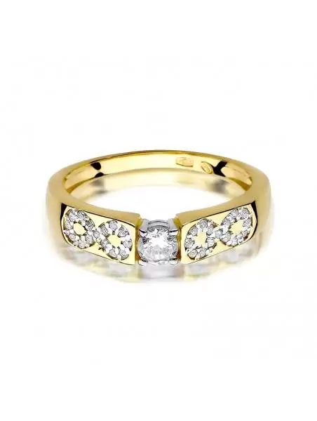 Gold Ring with Diamond 0,20 ct and 30 Diamonds 0.15 ct in Infinite