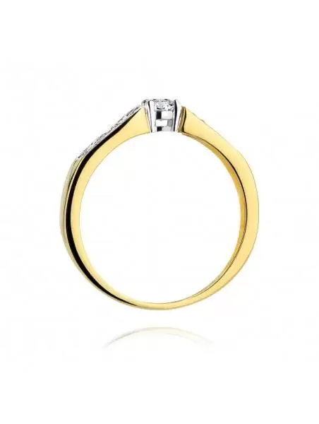 Gold-ring mit Diamant 0,20 ct und 30 Diamanten 0,15 ct innen Unendlich
