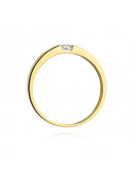 Glatter ring in Gold mit Diamant 0,12 ct