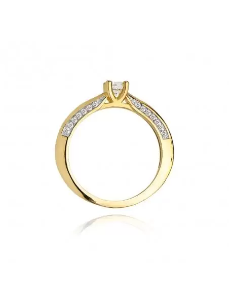 Gold Ring with Diamond 0.30 ct and 20 Diamonds 0,14 ct