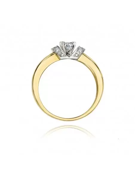 Gold Ring with Diamond 0,24 ct and 6 Diamonds 0.09 ct