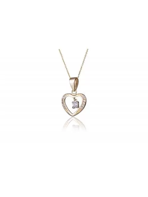 Gold necklace Heart Light...
