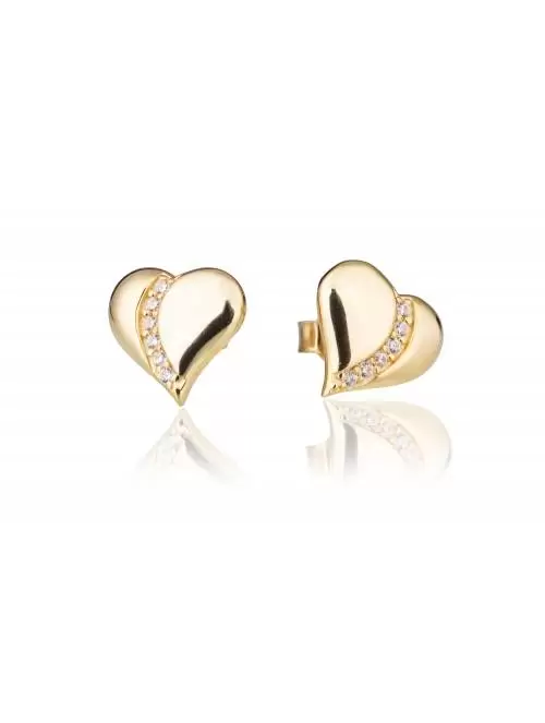 Gold earrings Heart with...