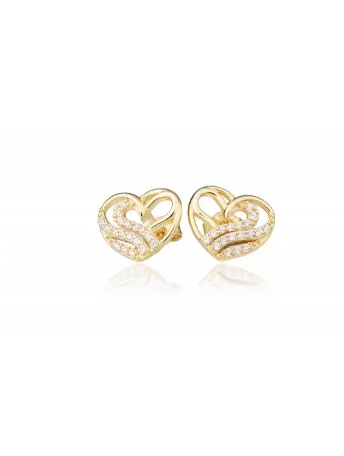 Earrings Gold Heart Banded...