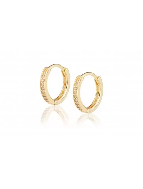 Gold earrings-round cubic...