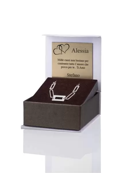 Necklace With Central Shiny Rectangle
